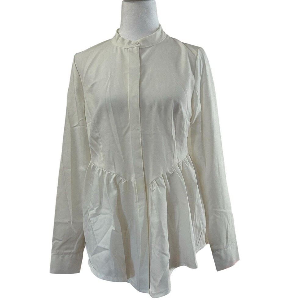 Pepe Runa‎ NWT Ruffled Hem Button Down Blouse Sz M